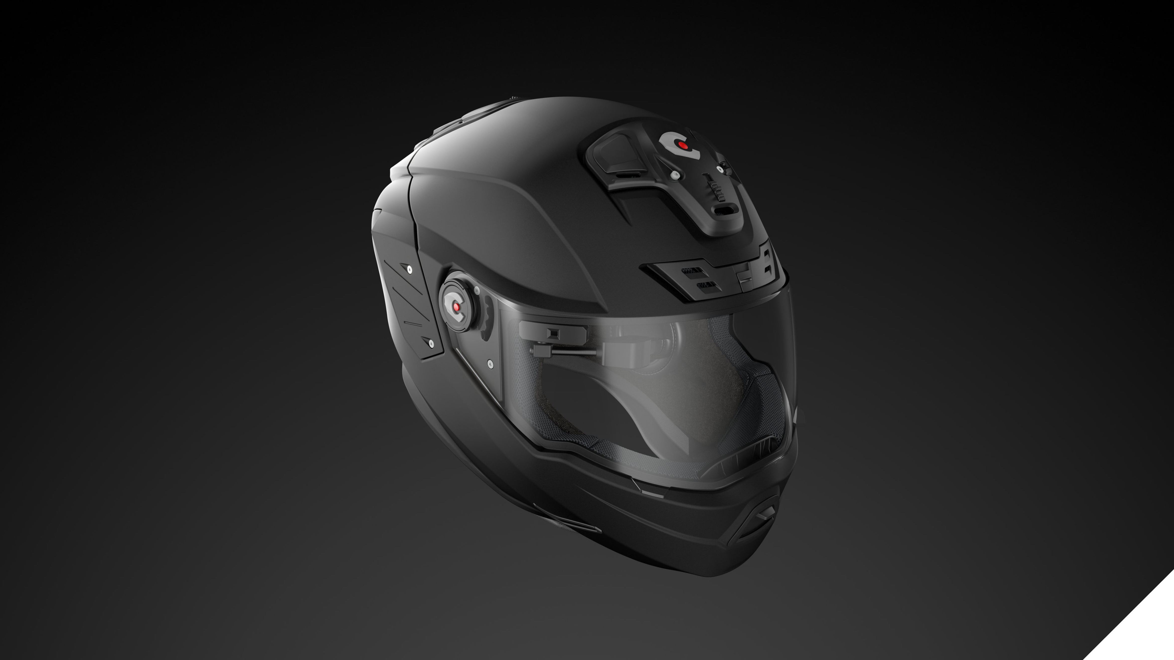 Pametna Cranium motoristična čelada črne barve s kamero