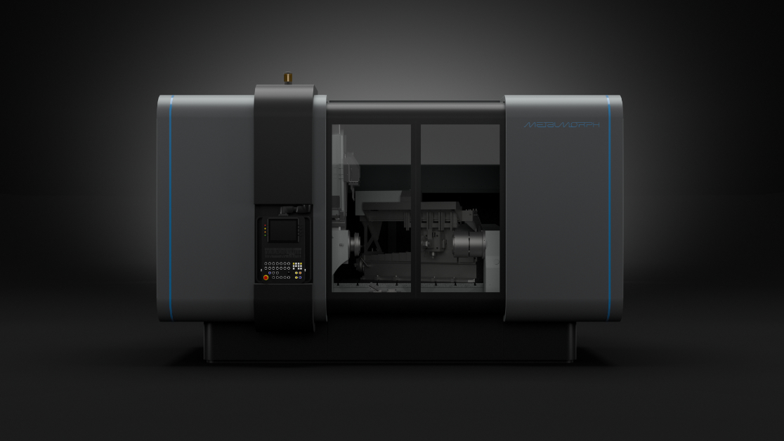 Minimalist product design of the Metal Morph metalworking machine - front view