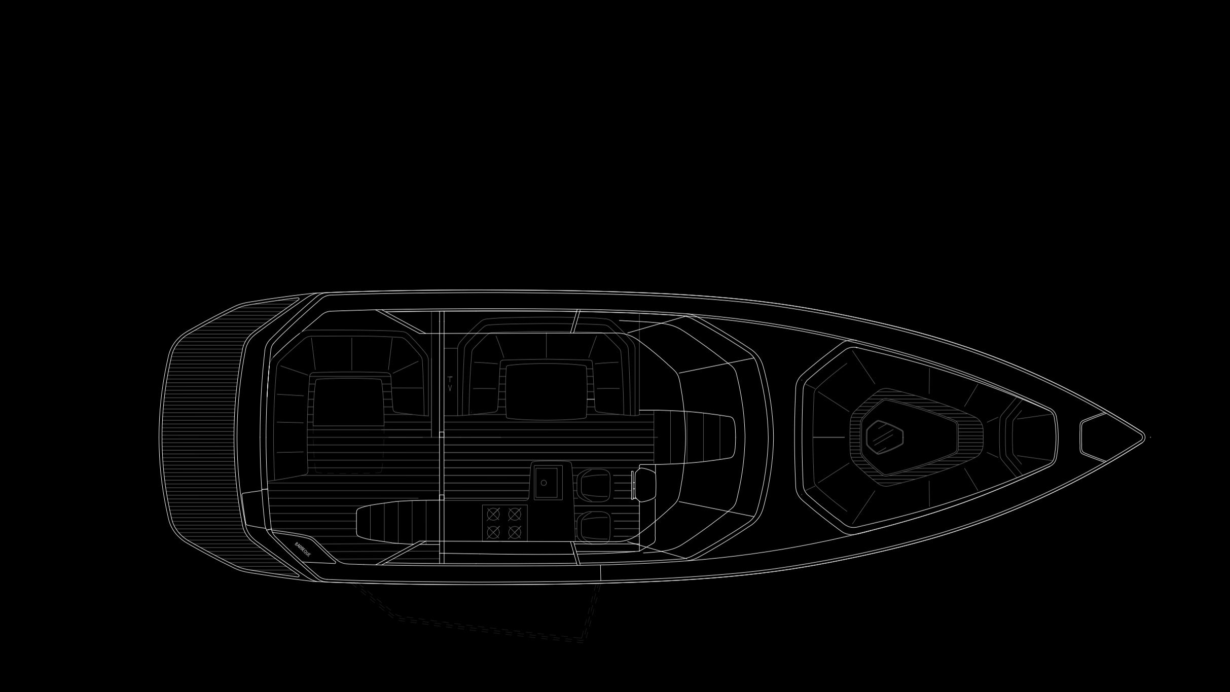 Načrt srednje palube hibridne jahte