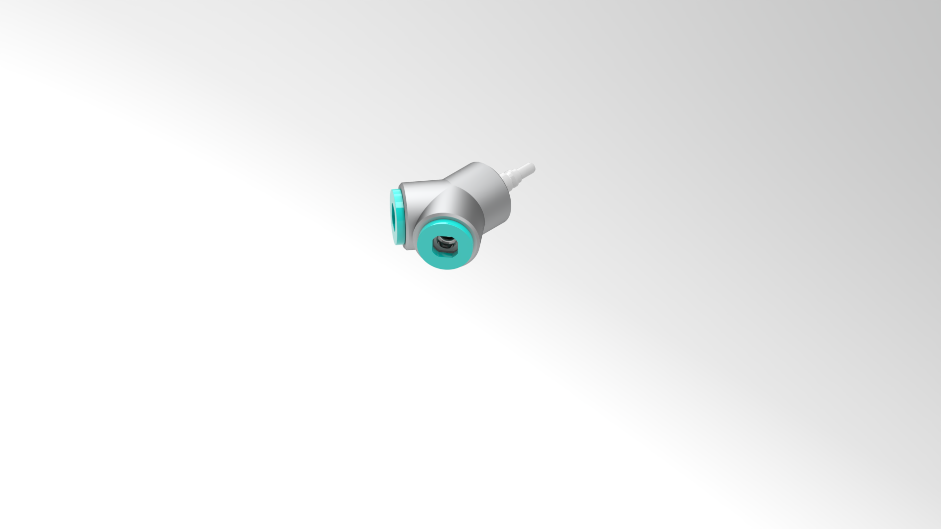 Sivo-moder Medicop ventil v obliki črke T