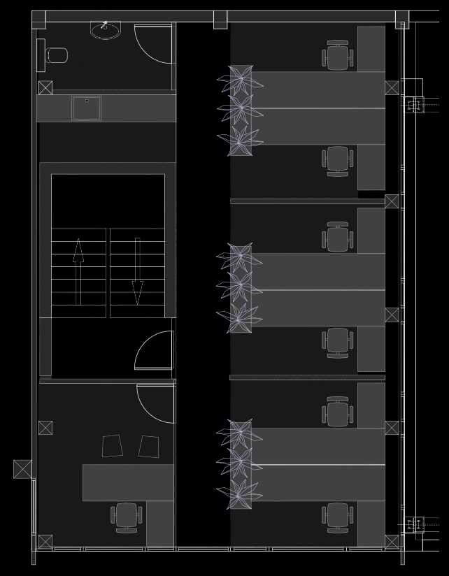 Arhitekturni načrt prvega nadstropja pisarne Duler