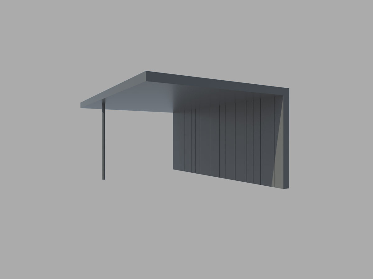 Siv nadstrešek za avto z enim stebrom