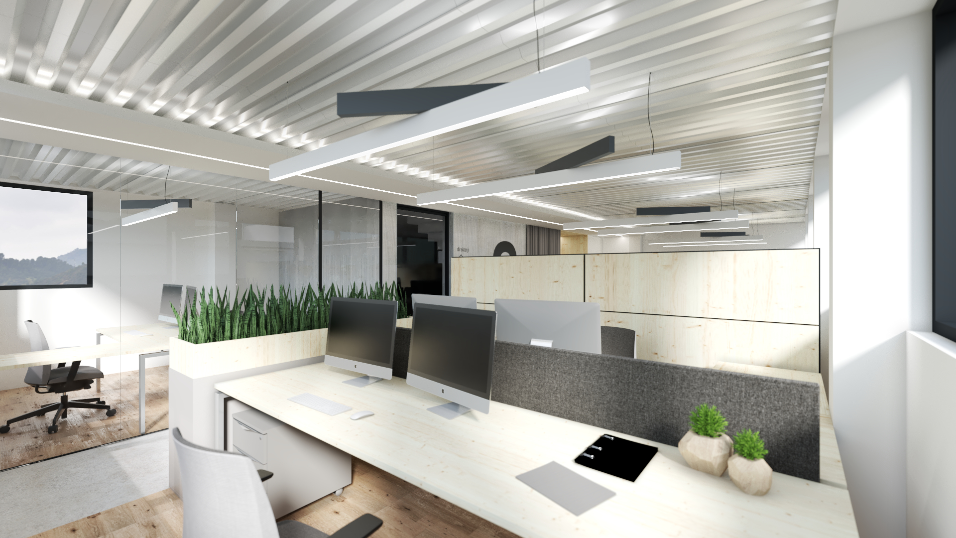 3D vizualizacija pisarn v poslovnih prostorih podjetja Duler