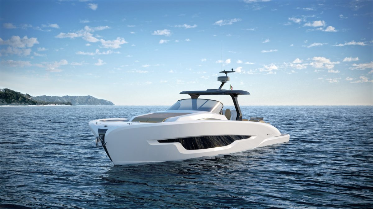 Sleek modern yacht design on a calm ocean