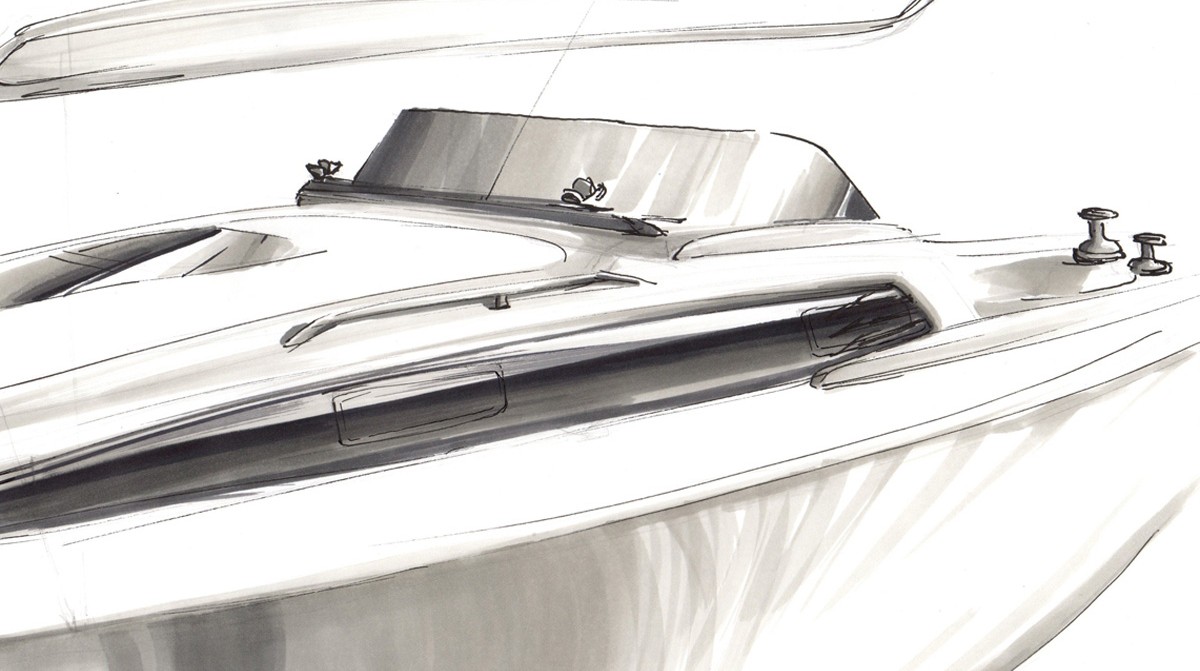 Ročno narisana konceptna skica krova jadrnice