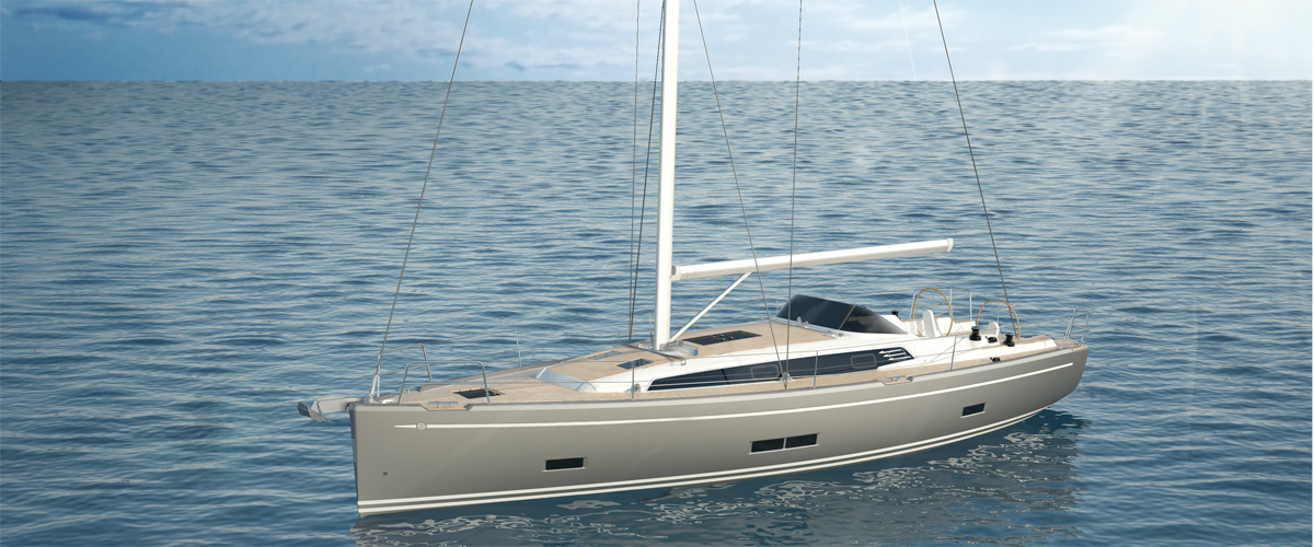 Stranski pogled na jadrnico na mirnem morju