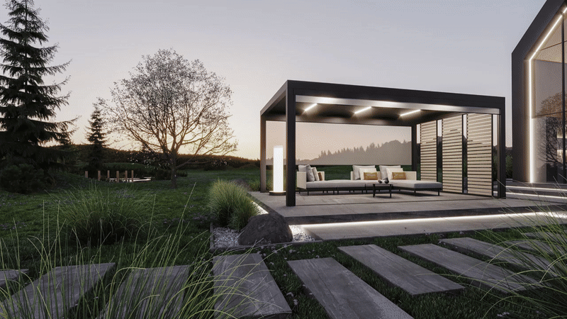 3D animacija pergole v različnih letnih časih