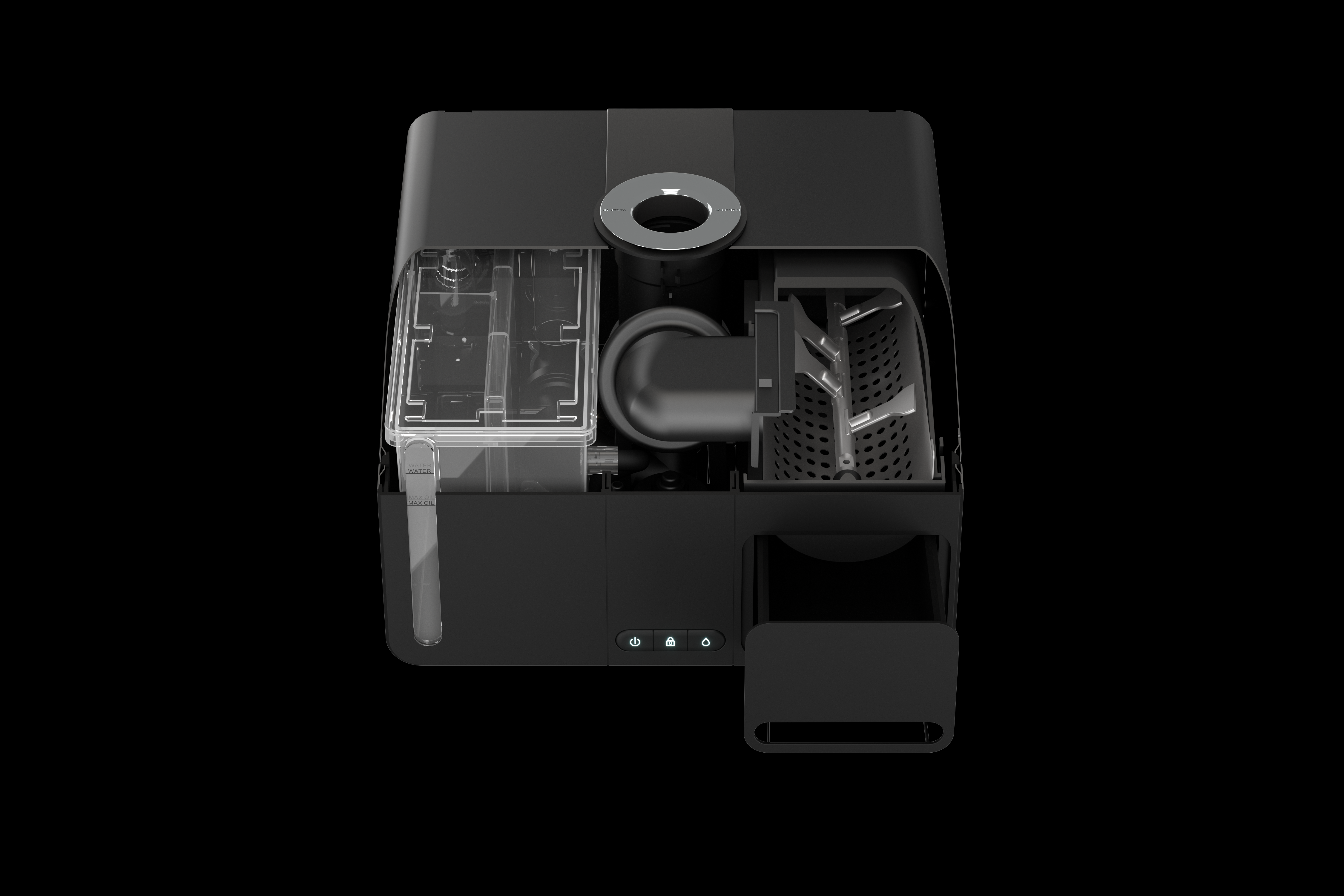 3D vizualizacija Valentin FGR naprave z vidnim notranjim mehanizmom